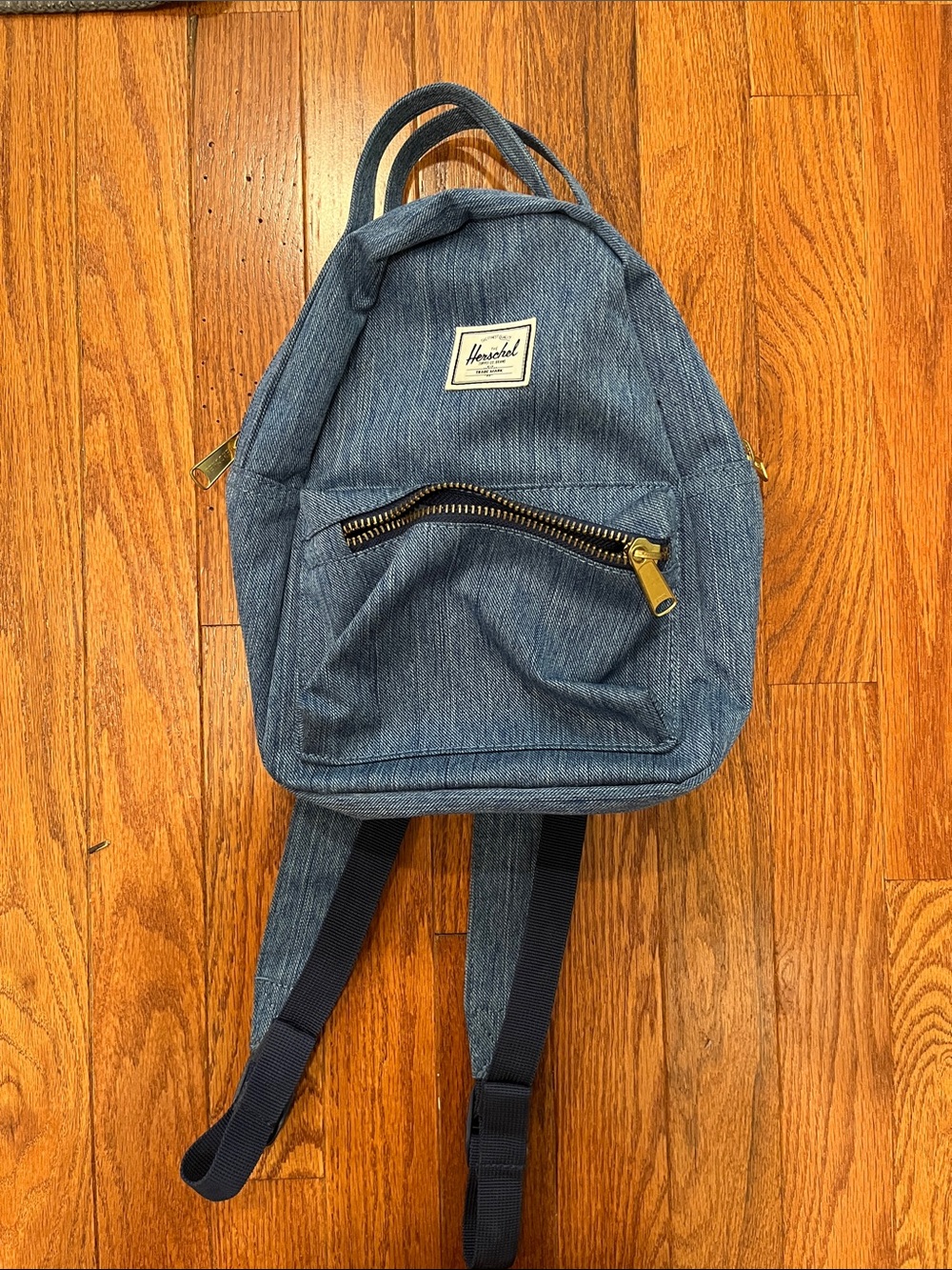 Herschel Supply Company Denim Blue Mini Backpack with Gold Hardware
